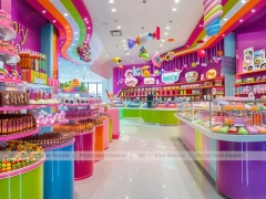Sky Candy Candy Market Display with Immersive Candy Walkway