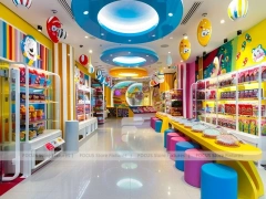 Sky Candy Candy Shop Interior with Bright Window Shelving