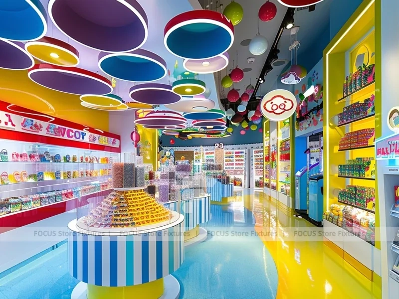 Sky Candy Candy Shop Interior with Bright Window Shelving