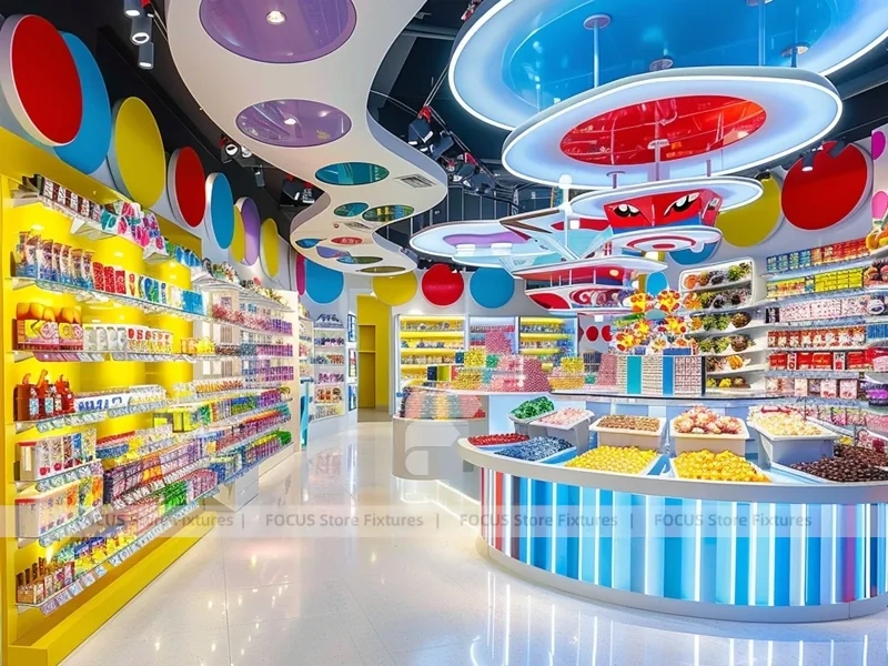 Sky Candy Candy Shop Interior with Bright Window Shelving