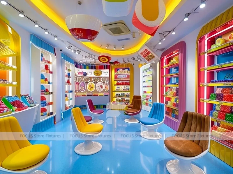 Sky Candy Candy Shop Interior with Bright Window Shelving