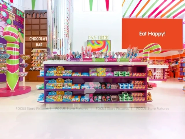 Sky Candy Candy Shop Interior with Central Lollipop Feature