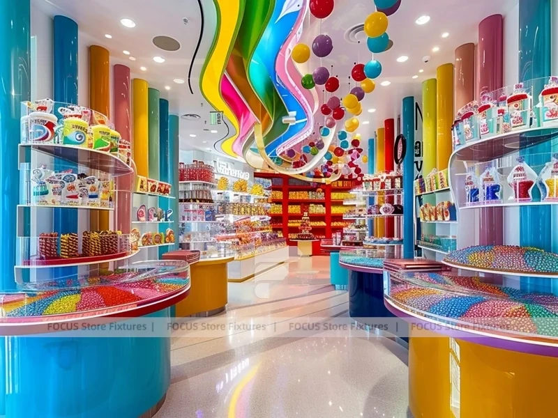 Sky Candy Candy Store Interior with Center Candy Columns