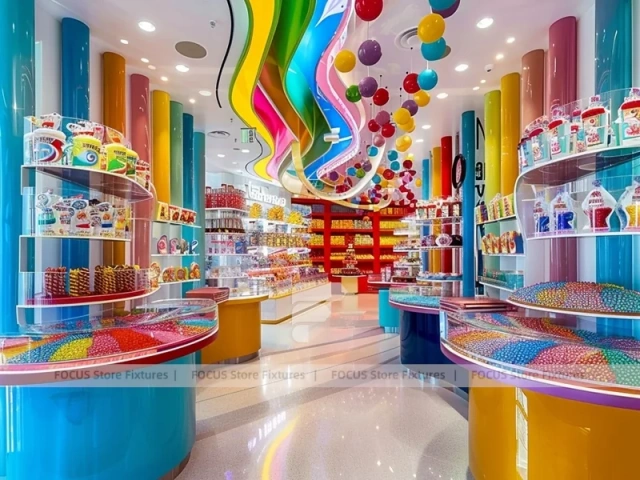 Sky Candy Candy Store Interior with Center Candy Columns