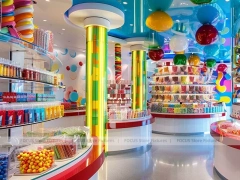 Sky Candy Candy Store Interior with Center Candy Columns