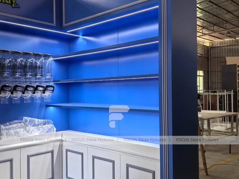 Sky Candy Candy Wall Display System with Lit Arched Niches