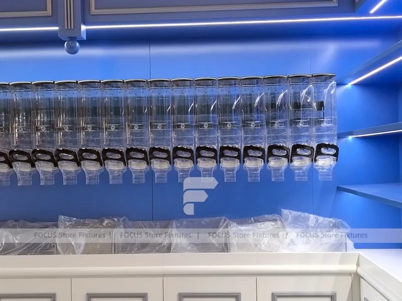 Sky Candy Candy Wall Display System with Lit Arched Niches