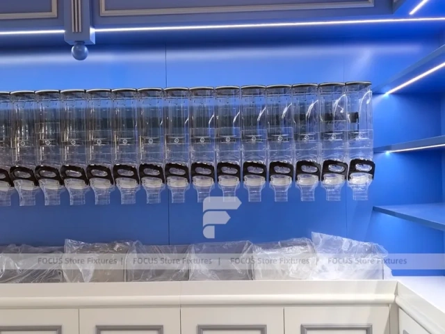 Sky Candy Candy Wall Display System with Lit Arched Niches