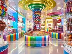 Sky Candy Sweet Flagship Store with Spiral Feature Ceiling