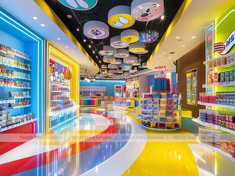 Sky Candy Sweet Retail Layout with Yellow Feature Counters
