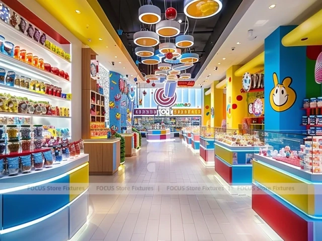 Sky Candy Sweet Retail Layout with Yellow Feature Counters