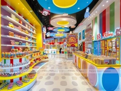 Sky Candy Sweet Retail Layout with Yellow Feature Counters