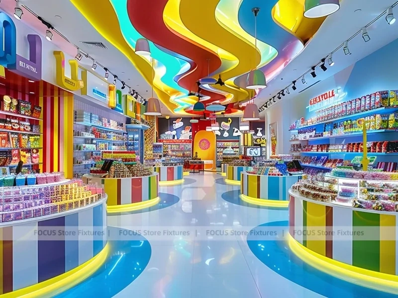 Sky Candy Sweet Retail Layout with Yellow Feature Counters