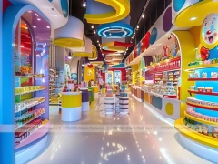 Sky Candy Sweet Retail Layout with Yellow Feature Counters