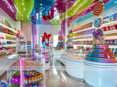 Sky Candy Sweet Retail Space with Tiered Candy Islands