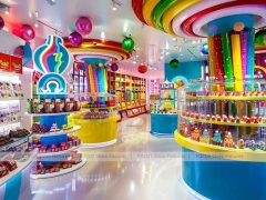Sky Candy with Sculpted Candy Columns Candy Boutique Interior