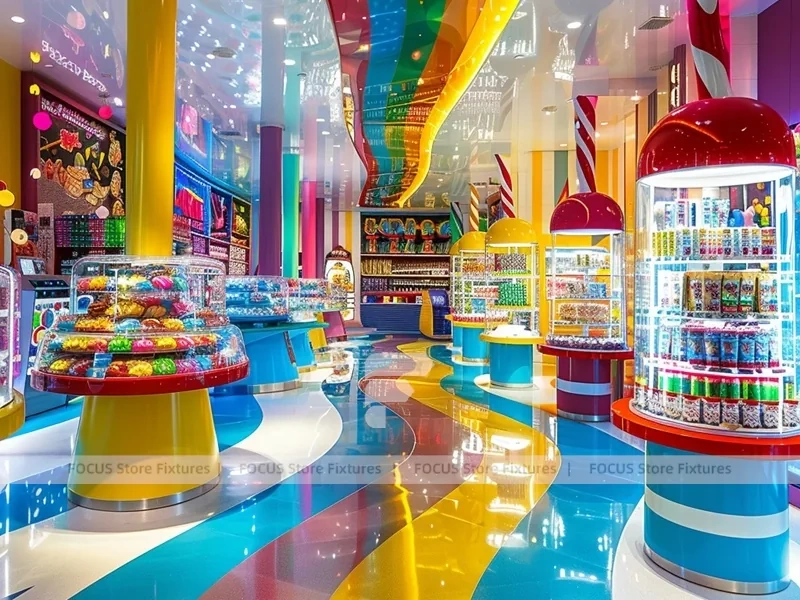 Sky Candy with Sculpted Candy Columns Candy Boutique Interior
