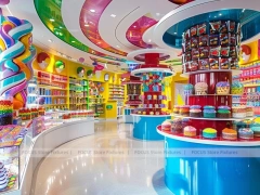 Sky Candy with Storybook Shelving Walls Candy Showcase Boutique