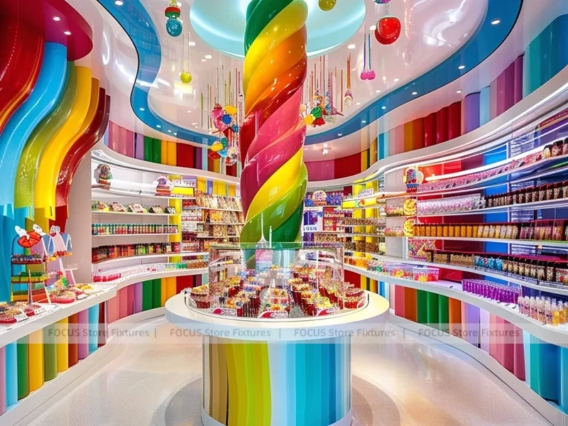Sky Candy with Storybook Shelving Walls Candy Showcase Boutique