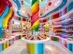 Sky Candy with Storybook Shelving Walls Candy Showcase Boutique