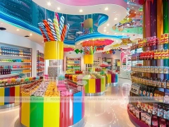 Sky Candy with Storybook Shelving Walls Candy Showcase Boutique