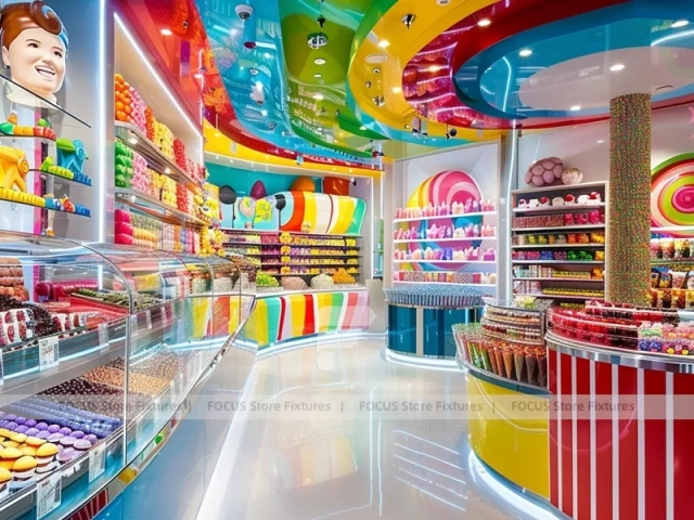 Sky Candy with Storybook Shelving Walls Candy Showcase Boutique