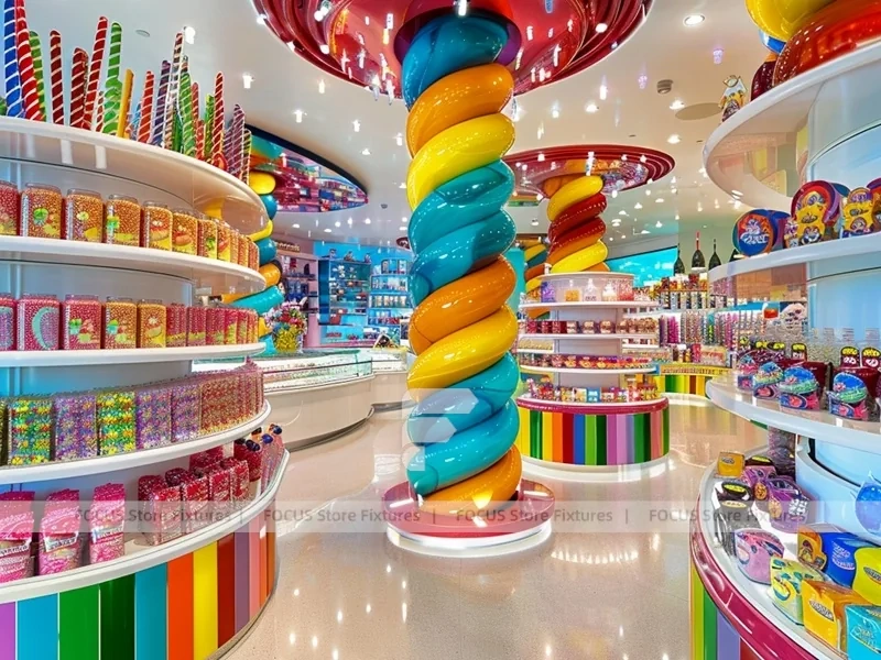 Sky Candy with Storybook Shelving Walls Candy Showcase Boutique