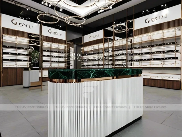 Soft White Optical Consultation Boutique with Soft Seating Showcase