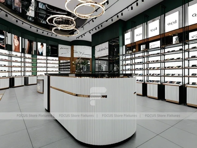 Soft White Optical Consultation Boutique with Soft Seating Showcase