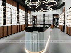 Soft White Optical Consultation Boutique with Soft Seating Showcase