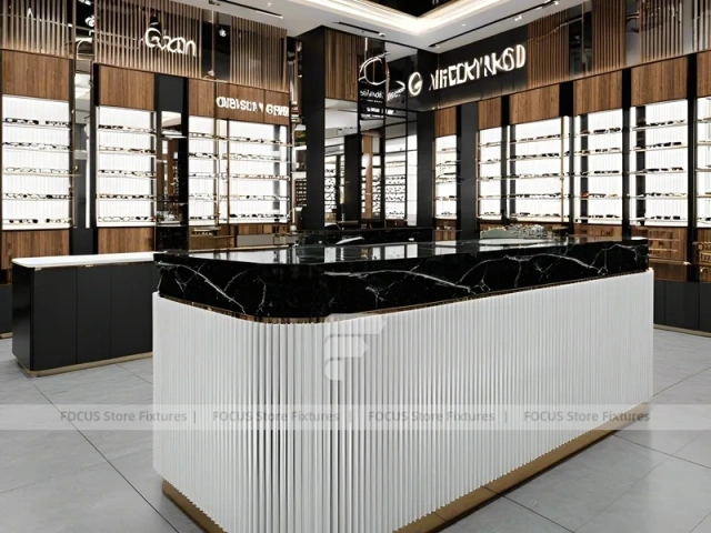 Soft White Optical Consultation Boutique with Soft Seating Showcase