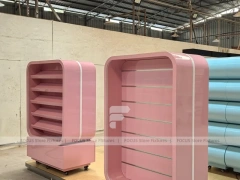 Soft Yellow with Freestanding Modular Bays Confectionery Display Cabinet