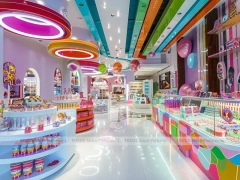 Sugar Lane Candy Market Display with Immersive Candy Walkway