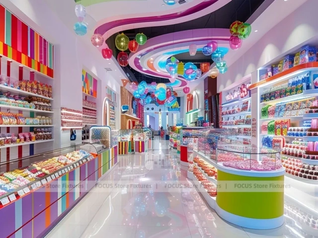 Sugar Lane with Immersive Candy Walkway Candy Market Display
