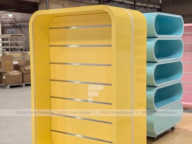 Sunny Candy Sweet Retail Gondola with Soft-Lit Display Frames