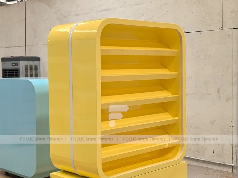 Sunny Candy Sweet Retail Gondola with Soft-Lit Display Frames