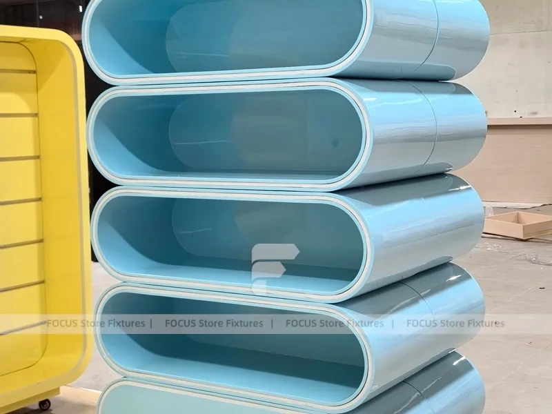 Sunny Candy Sweet Retail Gondola with Soft-Lit Display Frames