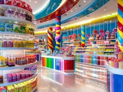 Sweet Galaxy Candy Experience Layout for Custom Sweets Retail