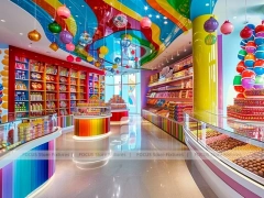 Sweet Galaxy Candy Experience Layout for Custom Sweets Retail