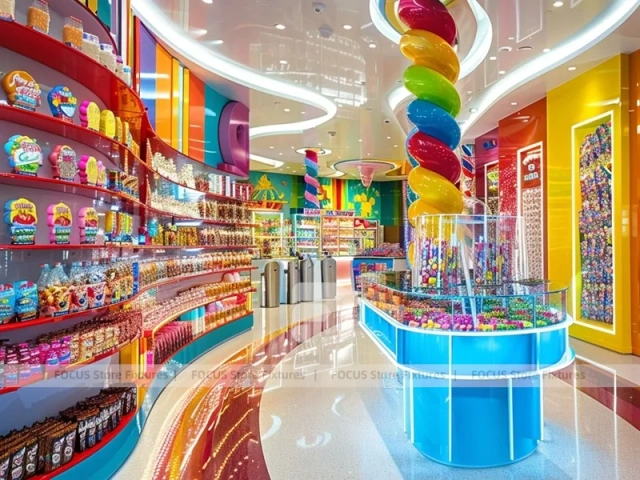 Sweet Galaxy Candy Experience Layout with Branded Candy Merchandising