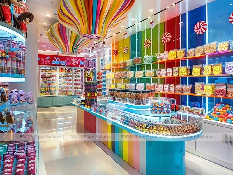 Sweet Galaxy Candy Experience Layout with Branded Candy Merchandising