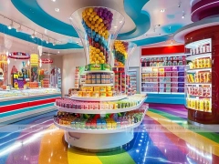 Sweet Galaxy Candy Experience Layout with Branded Candy Merchandising