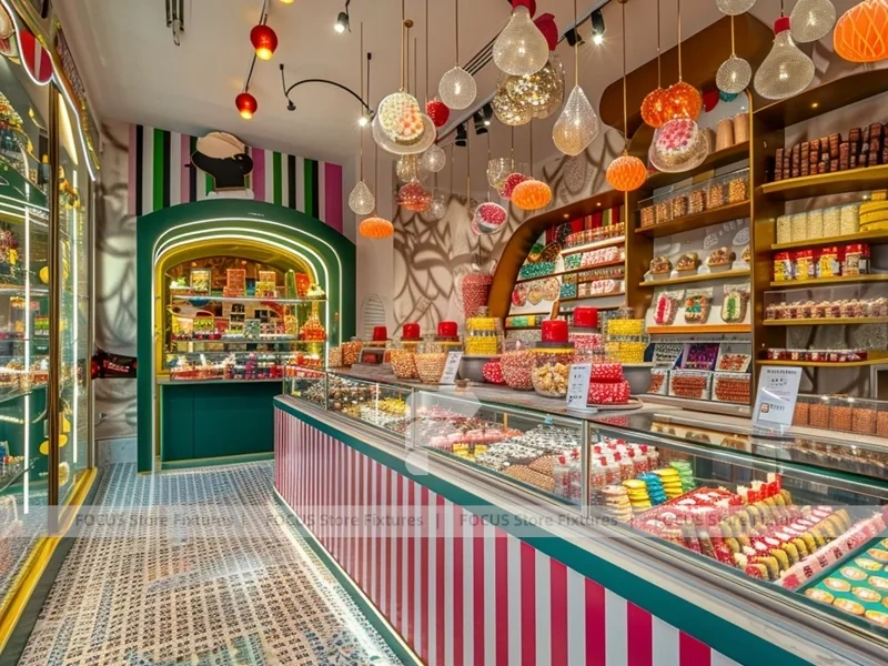 Sweet Galaxy Candy Experience Layout with Island Tasting Displays Concept