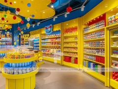 Toy Candy Sweet Retail Layout with Yellow Feature Counters