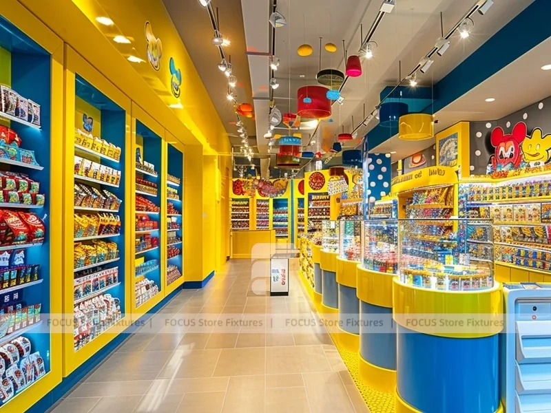 Toy Candy Sweet Retail Layout with Yellow Feature Counters