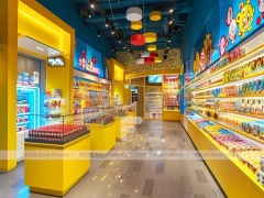 Toy Candy Sweet Retail Layout with Yellow Feature Counters
