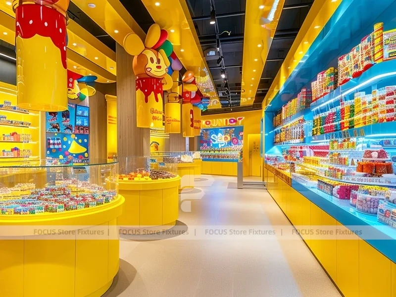 Toy Candy Sweet Retail Layout with Yellow Feature Counters