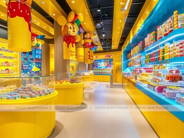 Toy Candy Sweet Retail Layout with Yellow Feature Counters