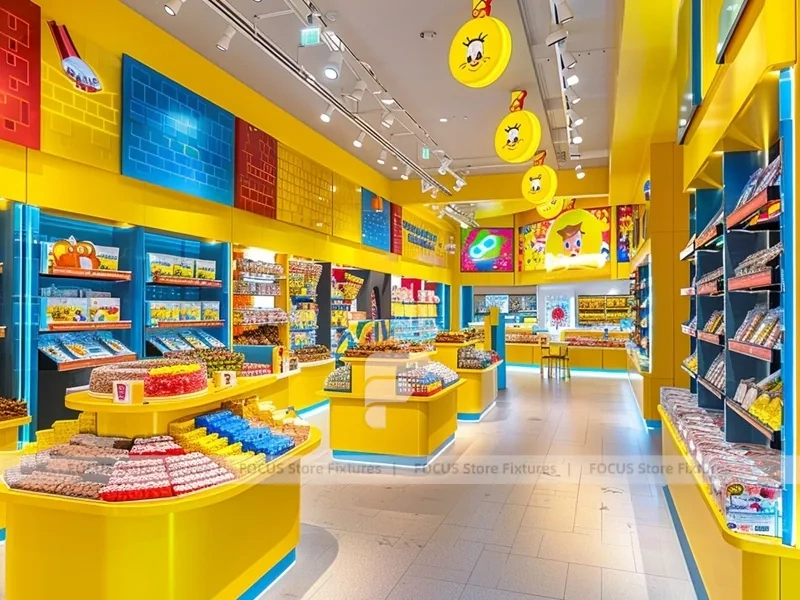 Toy Candy Sweet Retail Layout with Yellow Feature Counters
