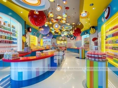 Toy Candy with Yellow Feature Counters Sweet Retail Layout